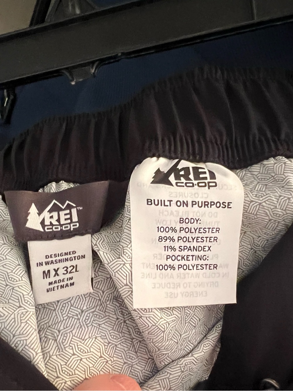 REI Black Men's Hiking Stretch Shell Pants M x 32L - Picture 3 of 5